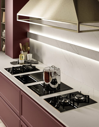 Snaidero Frame cooktops and hood