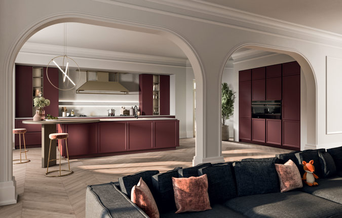 Snaidero Frame kitchen through the arch