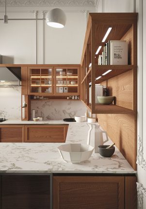 Snaidero Heritage corner and shelving